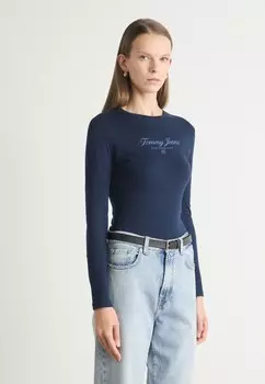 Топ с длинными рукавами SLIM TEE Tommy Jeans, темно-синий