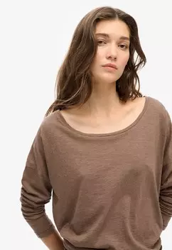 Топ с длинными рукавами Superdry, коричневый