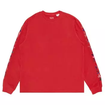 Топ с длинными рукавами Supreme AOI Icons, цвет Washed Red
