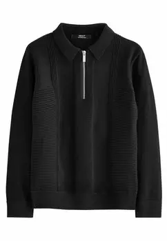 Топ с длинными рукавами TEXTURED Next, цвет black
