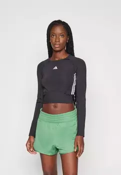 Топ с длинными рукавами TRAIN ESSENTIALS MATERIAL MIX LONG SLEEVE adidas Performance, черный