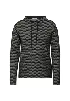 Топ с длинными рукавами TWO-TONE JAQUARD Cecil, черный