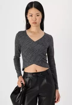 Топ с длинными рукавами VMHELA TWO WAY WRAP Vero Moda, темно-серый
