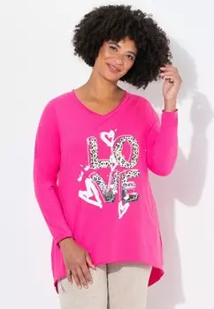 Топ с длинными рукавами WITH LOVE PATTERN Angel of Style, цвет Berry