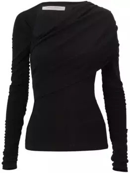 Топ с драпировкой Carolina Herrera, черный