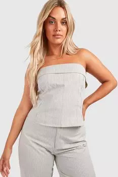 Топ с джинсовой полоской Boohoo, экру