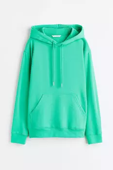 Топ с капюшоном H&M, зеленый