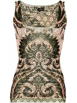 Топ с контрастной подкладкой ETRO, зеленый