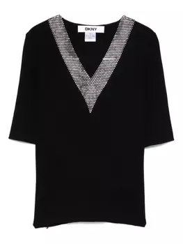 Топ с кристаллами DKNY, черный