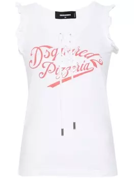 Топ с логотипом Dsquared2, белый