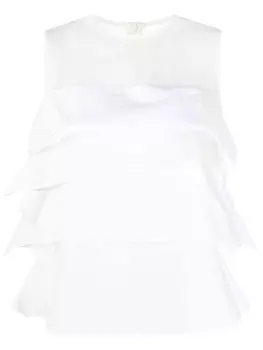 Топ с оборками sacai, белый