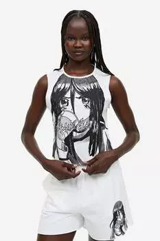 Топ с принтом H&M, белый