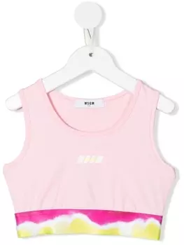 Топ с принтом тай-дай MSGM Kids, розовый