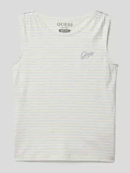 Топ с пришивкой этикеток Guess, синий
