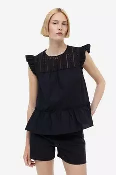 Топ с рукавами воланами H&M