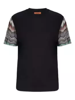 Топ с рукавами зигзаг Missoni, черный