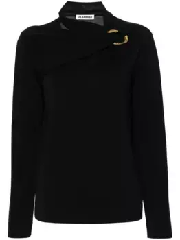 Топ с шарфом JIL SANDER, черный