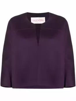 Топ с V-образным вырезом и укороченными рукавами VALENTINO GARAVANI, фиолетовый