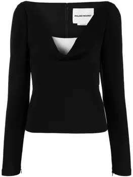 Топ с V-образным вырезом Roland Mouret, черный