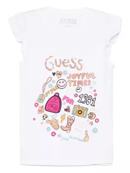 Топ с вышивкой guess kids, белый