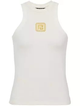 Топ с вышивкой PB Balmain, белый