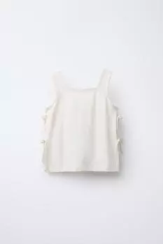 Топ с завязками ZARA, экрю