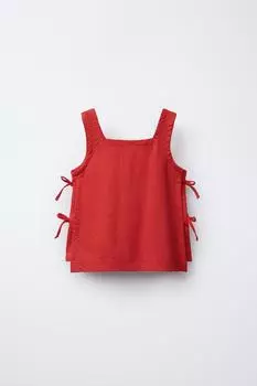 Топ с завязками ZARA, красный