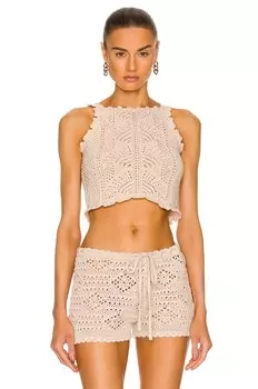 Топ Saint Laurent Crochet, цвет Naturel