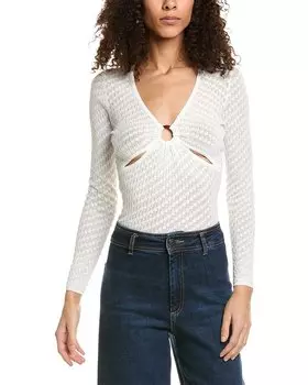 Топ Sandro Open Knit, белый