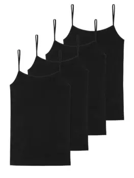 Топ Schiesser Spaghetti 95/5 Organic Cotton, черный