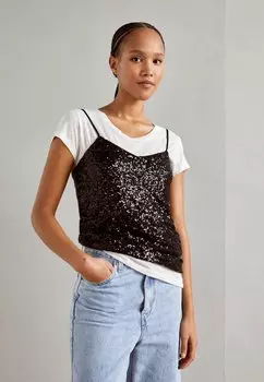 Топ SEQUINS CAMI Esprit, цвет black