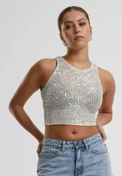 Топ SEQUINS CROPPED Urban Classics, белый