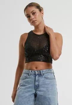Топ SEQUINS CROPPED Urban Classics, черный