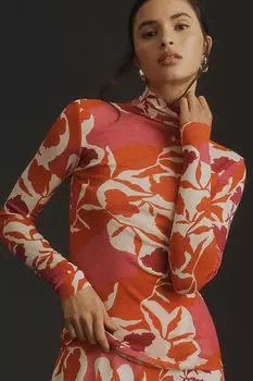 Топ шерстяной Marimekko Veduta Serenaadi с воротником, розовый