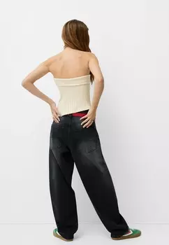 Топ SIDE VENT BANDEAU Bershka, бежевый