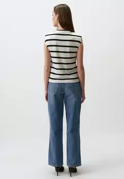 Топ SLEEVELESS STRIPED T-SHIRT WITH WADDING Jimmy Key, белый