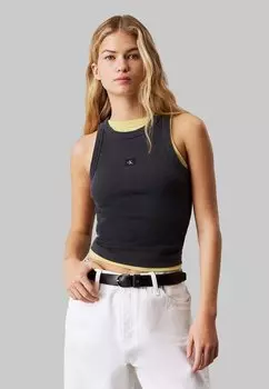 Топ SLIM RIBBED Calvin Klein Jeans, черный