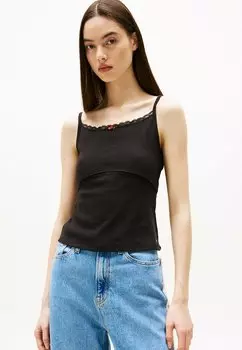Топ SLIM SPAGHETTI STRAP Tommy Jeans, черный