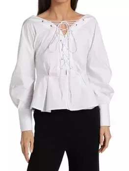 Топ со шнуровкой monroe STAUD White