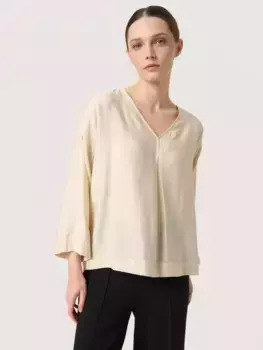 Топ Soaked In Luxury Vadora V-Neck, цвет oatmeal