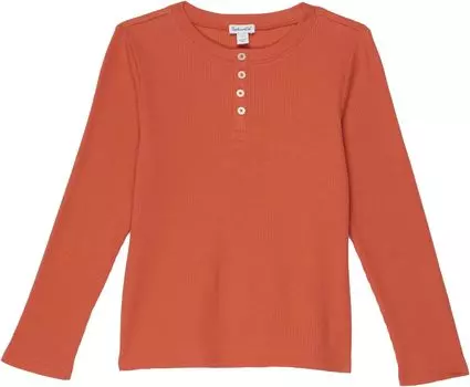 Топ Splendid Littles Waffle Henley Long Sleeve Top, цвет Chili
