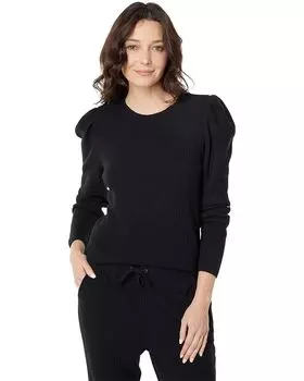 Топ Splendid London Rib Puff Sleeve, черный