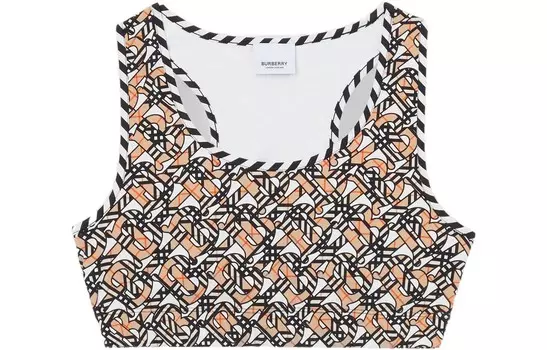 Топ спортивный Burberry женский, черный / коричневый