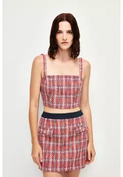 Топ Strap Crop adL, цвет plaid orange