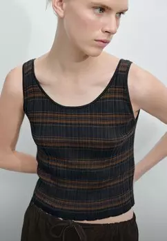 Топ STRIPED Massimo Dutti, темно-синий