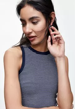 Топ Striped PULL&BEAR, темно-синий