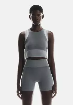 Топ STUDIO CROP On, серый