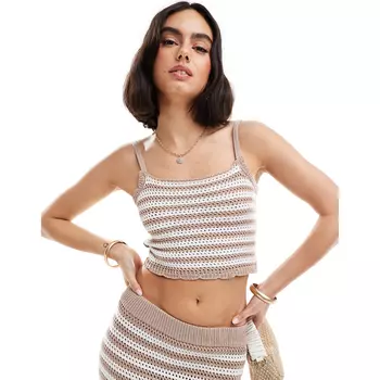 Топ Style Cheat Crochet Cami, бежевый