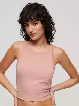 Топ Superdry Ruched Cropped Tank, розовый