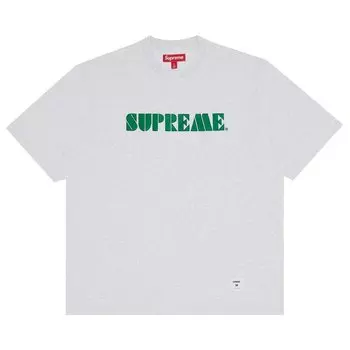 Топ Supreme Stencil Embroidered Short-Sleeve Top, серый